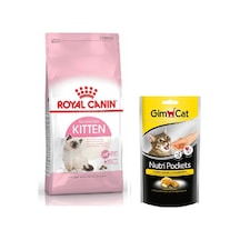 Royal Canin Kitten Yavru Kedi Maması 2 KG + Gimcat NutriPockets Biftekli Kedi Ödül Maması 60 G