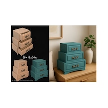 Ahşap Supla Seti 5 Li Ham Mdf Dekoratif Sunum & Mutfak Seti 17 22 35 Cm