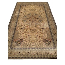El Dokuma Vintage Bünyan Halısı 200x320 Lacivert Eskitme Yün Halı Lacivert