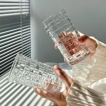 400ml,kabartma Dokuma Desenli 62&apos Lı Setuzun Cam Bardak,sıcak Ve Soğuk Kokteyller,buzlu İçececekler İçin Kibar Şık Ergonomik Tasarım Borosilikat Cam
