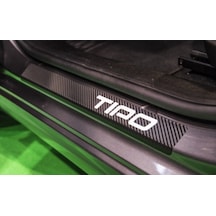 Fiat Tipo Carbon Fiber Kapı Eşiği Yazısı Sticker Boya Koruma