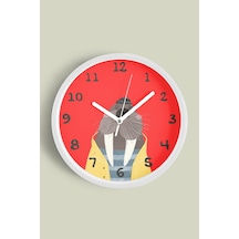 Sevimli Mors Çocuk Odası Duvar Saati - 42cm - Önü Camlı Beyaz Kasa - Sessiz Mekanizma Beyaz