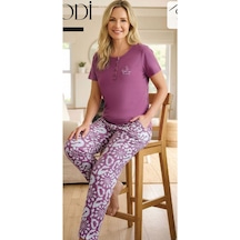 Melodi 7111 Pamuk Kısa Kol Kadın Pijama Takımı Mor Melodi 7111 Pamuk Kısa Kol Kadın Pijama Takımı Mor