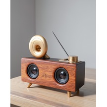 Nostaljik Müzik Kutusu Çalar Radyo Hoparlör Speaker