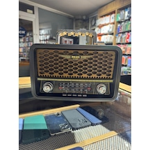 Meier M-1918bt Retro Bluetooth Hoparlör Fm/am/sw Radyo Taşınabilir Müzik Kutusu