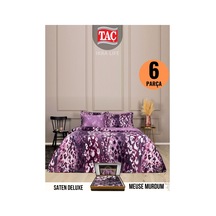Meuse Murdum Deluxe Saten Cift Kişilik Nevresim Takımı Mor