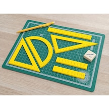 3d Baskı Geometri Cetvel Seti - İletki, Gönye Ve Ölçüm Araçları - Sarı