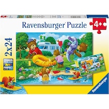 2x24 Parçalı Puzzle Ayı Ailesi Kampta