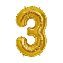 O Balon 3 Rakamı Altın Renk