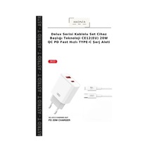 Delux Serisi Kablolu Set Cihaz Başlığı Teknoloji Ce12 Eu 20w Qc Pd Fast Hızlı Type-c Şarj Aleti