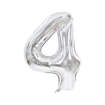 4 Rakam Folyo Gümüş Balon Küçük 35 Cm Renkli