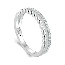 Fastbuy S925 Sterling Silver Platinum-plated Zircon Çift Katmanlı Yanaklı Yanaklı Yanaklı Yanaklı Yanaklı Yanaklı Yanaklı Ya Çok Renkli