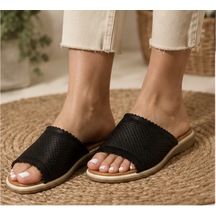 N Napa Shoe Np.1204.siyah Deri Terlik