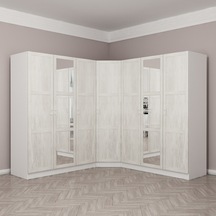 Kale 7 Country Kapaklı Aynalı 4ç Köşe Dolap - Eskitme Beyaz 210cm Beyaz Kale 7 Country Kapaklı Aynalı 4ç Köşe Dolap - Eskitme Beyaz 210cm Beyaz