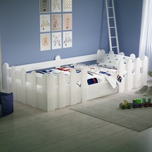 Tuliplifeyapımarket Tuliplife Montessori Karyola Beyaz Oval Köşe Çocuk Yatağı (525064977) Beyaz