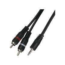 3.5mm Stereo To 2rca Aux Ses Kulaklık Çevirici Kablosu 1.8 Metre