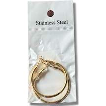 Klasik Minik Halka Çelik Küpe Sarı