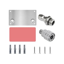 Springsun Paslanmaz Çelik Oto Yıkama Köpük Tabancası Tutucu 1/4'' Hızlı Bağlantı Duvar Montaj