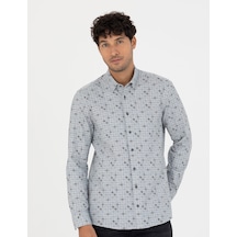 Pierre Cardin Mavi Slim Fit Uzun Kollu Gömlek 50273562-vr036
