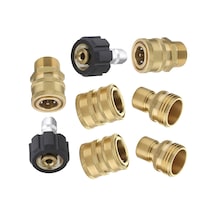 Symbee Yüksek Basınçlı Temizleme Makinesi Adaptör Seti - 8 Parça Pirinç Yapım