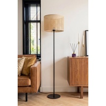 Marrien June Rattan Lambader 145 Cm - Siyah Modern Dekoratif Ayaklı Lamba, Salon Ve Oturma Odası Aydınlatması Çok Renkli