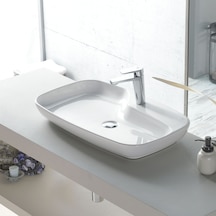 Turkuaz Seramik Nova Tezgah Üstü Lavabo 70 CM Beyaz