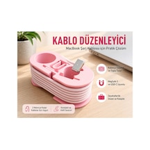 Macbook Magsafe 3 Kablo Düzenleyici Usb-c Şarj Kablosu Sarıcı 2 Metre Kablo Organizer Seyahat Tipi Kablo Tutucu Pembe