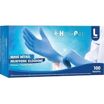 HAS-PET MAVİ NİTRİL ELDİVEN M BEDEN 100 PAKET 20 KOLİ 2000 ADET