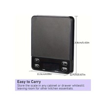 Fastbuy Siyah Usb Şarjlı 2kg 0.1g Dijital Tartı, Mutfak Gıda Ölçeği Siyah