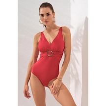 Pierre Cardin Stella V Yaka Tokalı Korseli Mayo Kırmızı 231133