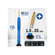 No.828 Manyetik Tornavida 1.5x25 Mm Cep Telefonu Ve Elektronik Tamir Aleti - Mavi