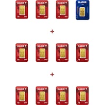 Nadir Gold 24 Ayar 13,5 Gram Külçe Altın 1 Adet 2,5 Gram Külçe Altın + 11 Adet 1 Gram Külçe Altın
