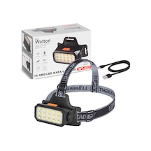 15 Ledli Sarı / Beyaz Şarjlı Kafa Lambası Watton Wt-652 Renkli