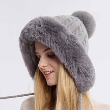 Kadınlar İçin Şık Moda Kış Örme Şapka 001