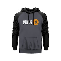 Kripto Para Plan B Gri Reglan Kol Unisex Sweatshirt Hoodie Gri