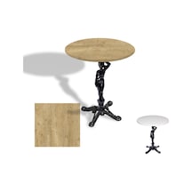 Çipa 1003 Döküm Ayak Yuvarlak Masa Çap 90cm - Werzalit, Wermodin Ve Allzalit Tabla - Avalone Pine Çok Renkli