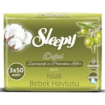 Sleepy Doğal Zeytinyağlı Islak Bebek Havlusu 3 X 50 Adet