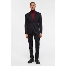 Süvari Slim Düz Mono Yaka 6 Drop Siyah Erkek Alt-üst Takım Tk1006900391
