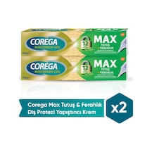 Corega Max Tutuş & Ferahlık Diş Protezi Yapıştırıcı Krem 40g x 2 Adet