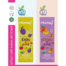 Mixmey Şeftali Erik Karma Meyve Barı 24 Adet | Atıştırmalıklar – Vegan, Glutensiz (20GR X 24 ADET)