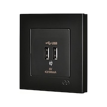 Metalik Siyah 2 Usb Çıkışlı 5v Şarj Prizi İle Modern Çözüm