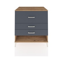 Kronos Şifonyer 3 Çekmeceli 88x59x96 Çam-antrasit Atlas Çam