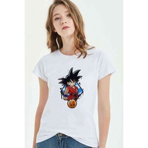 Anime Dragon Ball Baskılı Beyaz Kadın Tshirt (534308865)