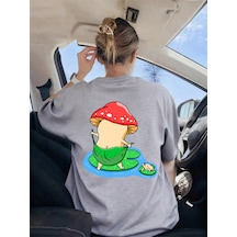 Noıssey Urban Pop Graphic Kadın Tişört Koleksiyonukod 5604 Gri
