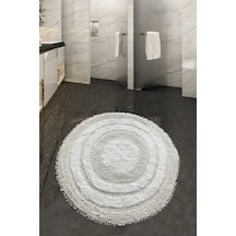 Macoroni Ekru 100X100 Cm Banyo Halısı %100 Doğal Pamuklu