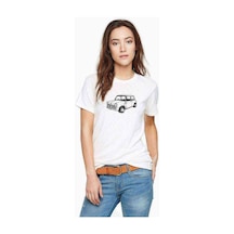Mini White Baskılı Beyaz Kadın Tshirt