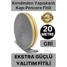 1. Sınıf Gri Kapı Pencere Soğuk Toz Geçirmez İzolasyon Fitili Yapışkanlı Isı Yalıtım 2x10 20 Mt Diğer