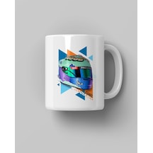 Daniel Ricciardo Kask Baskılı Beyaz Kahve Kupa Bardak