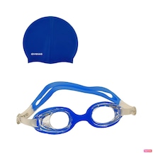 Avessa 2'li 2323 Çocuk Yüzücü Gözlüğü Havuz Seti + Bone Mavi