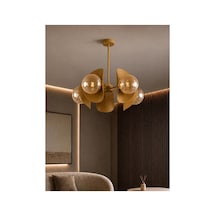Noven 5'li Eskitme Metal Bal Cam Küre Avize Modern Salon Sarkıt Aydınlatma Yemek Masası Aydınlatma E27 Duy Uyumlu